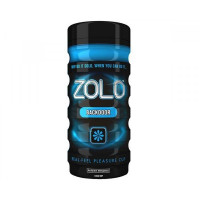 Мастурбатор в колбе с ребристой структурой Zolo Back Door Cup, голубой