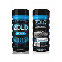 Мастурбатор у колбі з ребристою структурою Zolo Back Door Cup, блакитний