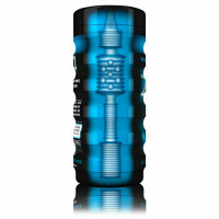 Мастурбатор в колбе с ребристой структурой Zolo Back Door Cup, голубой