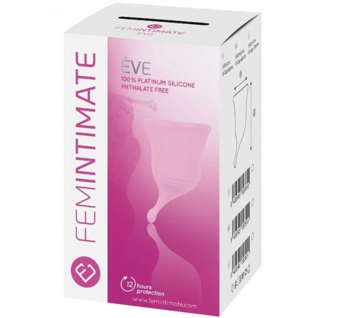 Менструальная чаша Femintimate EVE (4.6x6.8 см) в мешочке, розовая, M