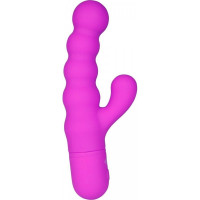 Вибратор-кролик рельефный Double Up Miss V, фиолетовый