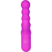 Вибратор-кролик рельефный Double Up Miss V, фиолетовый
