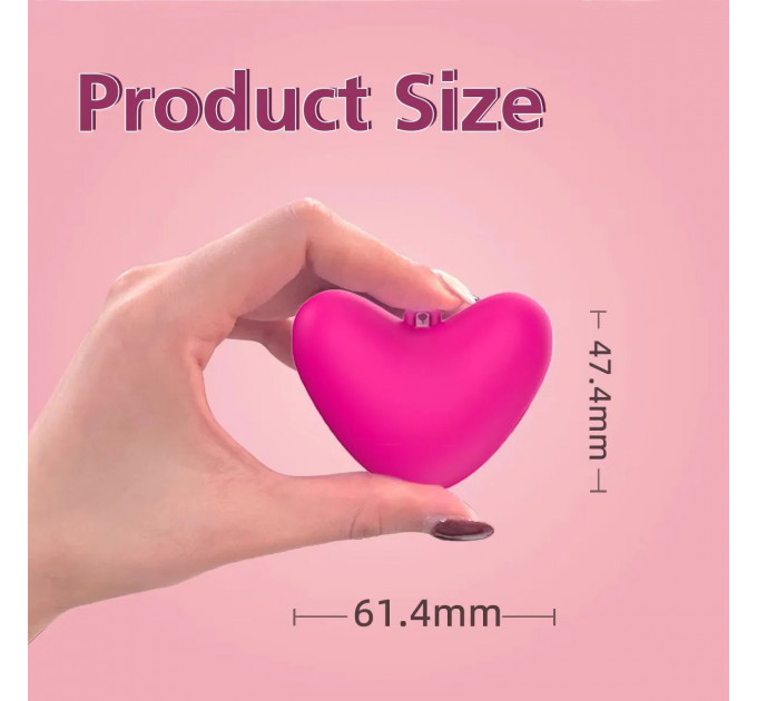 Міні-вібратор кліторальний Every Night Toys Eileen у формі серця рожевий, 10 режимів вібрації