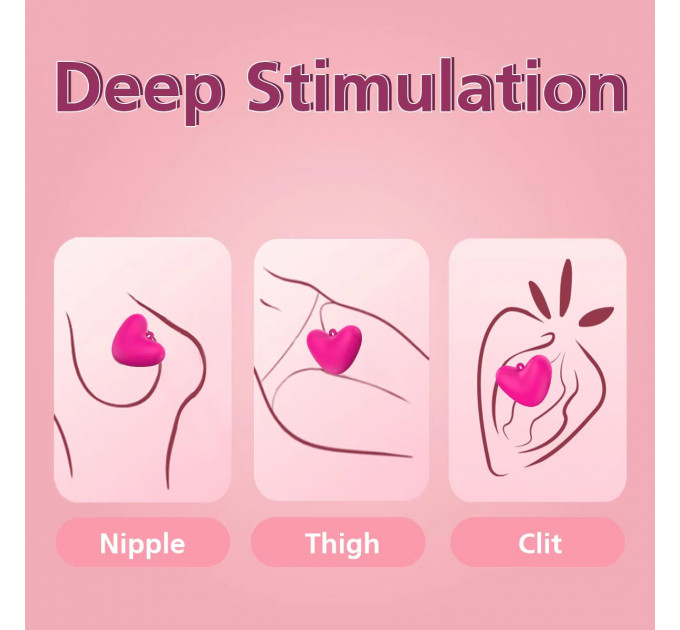 Міні-вібратор кліторальний Every Night Toys Eileen у формі серця рожевий, 10 режимів вібрації