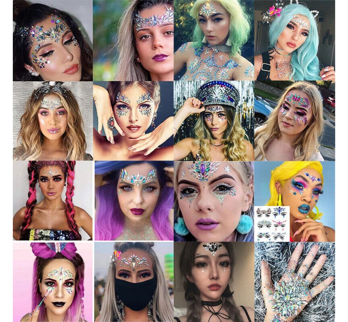 Наклейка для лица Leg Avenue Elektra face jewels sticker