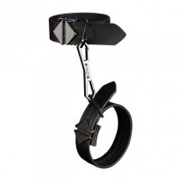 Наручники с фиксаторами и карабинами Lockink кожа, черные