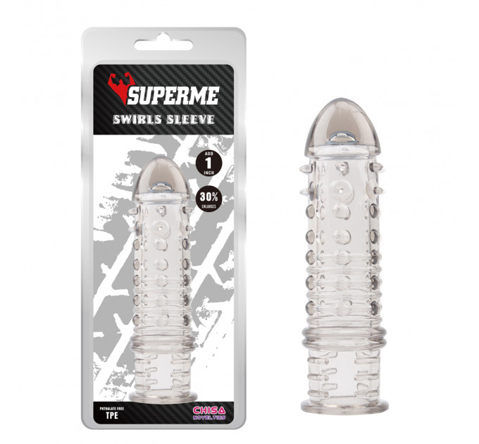 Насадка рельефная полупрозрачная Chisa Superme Clear, серая