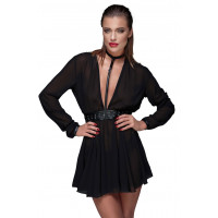 Платье прозрачное с поясом и чокером F150 Noir Handmade XXL