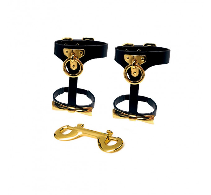 Поножи из итальянской кожи с золотыми деталями Butterfly cuffs UPKO