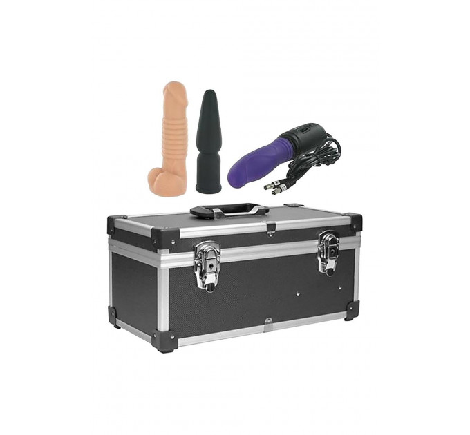 Портативна секс-машина Diva Tool Box у валізі, з пультом та трьома насадками Vac-U-Lock, чорна