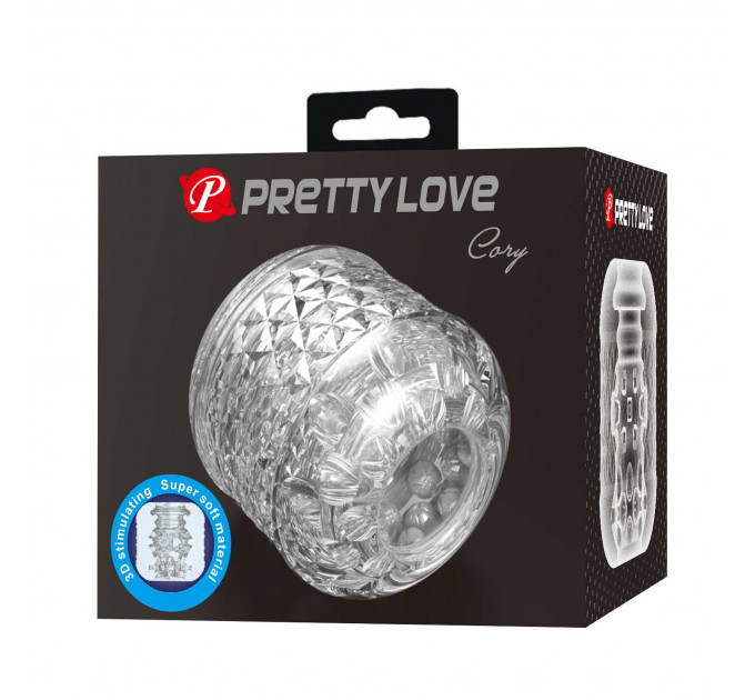 Мастурбатор міні наскрізний PRETTY LOVE Cary рельєфний, прозорий
