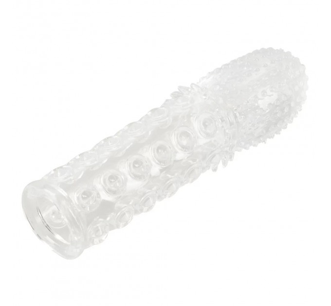 Рельєфна насадка на член You2Toys Crystal Skin Verlangerung із закритою головкою, прозора