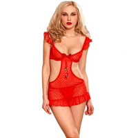 Сексуальный пеньюар с сердечками Sunspice красный, L/XL (маломерный, на размер M)