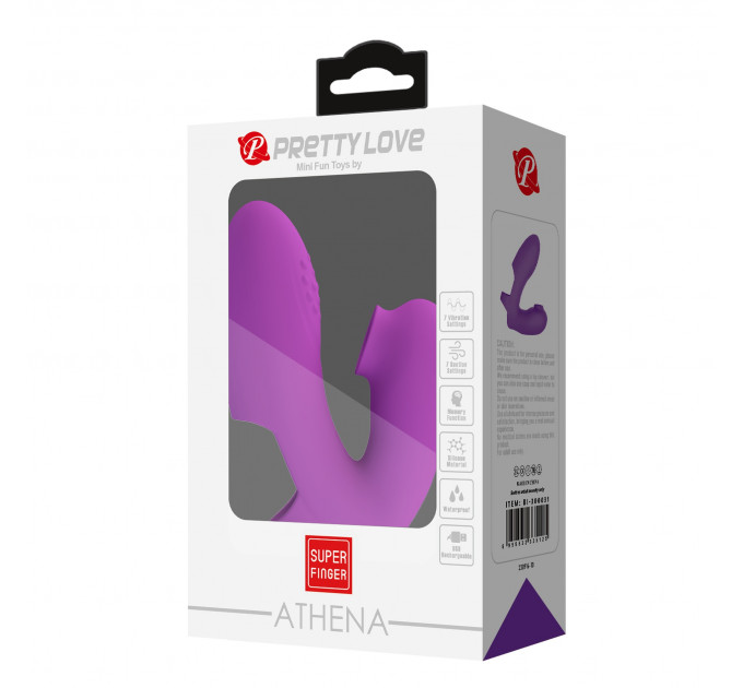 Вибратор на палец со стимуляцией клитора PRETTY LOVE Super Finger ATHENA 7 режимов, фиолетовый