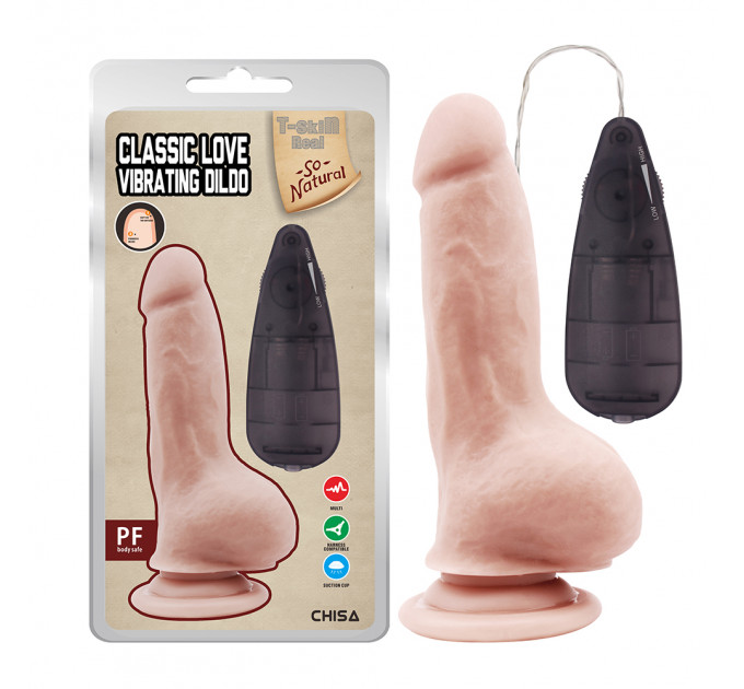 Вибратор реалистичный на присоске Сhisa T-skin ReaL Classic LOVE с пультом управления