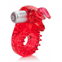 Вибро-эрекционное кольцо с быком CalExotics красное, 8.2 х 5 см