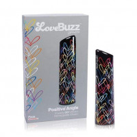 Вибратор-пуля Screaming O LoveBuzz Positive Angle, черный с разноцветными сердечками