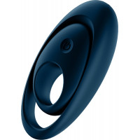 Вибрирующее кольцо для пениса Satisfyer Glorious Duo со стимуляцией яичек и клитора, синее