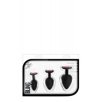 Набір анальних пробок LUXE BLING PLUGS TRAINING KIT RED GEMS