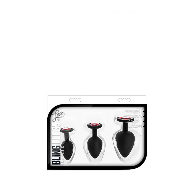 Набір анальних пробок LUXE BLING PLUGS TRAINING KIT RED GEMS