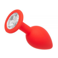 Анальная пробка Red Silicone Diamond, S