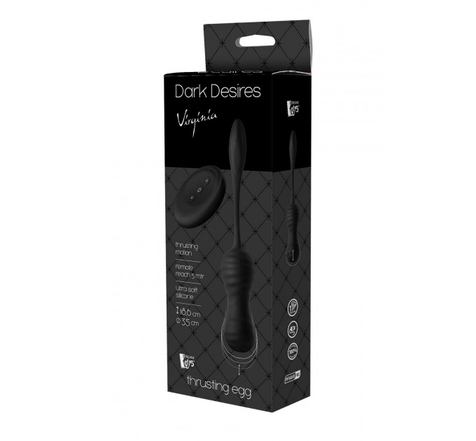 Виброяйцо с пультом управления Dream Toys Dark Desires Virginia черный, 18.6 х 3.5 см