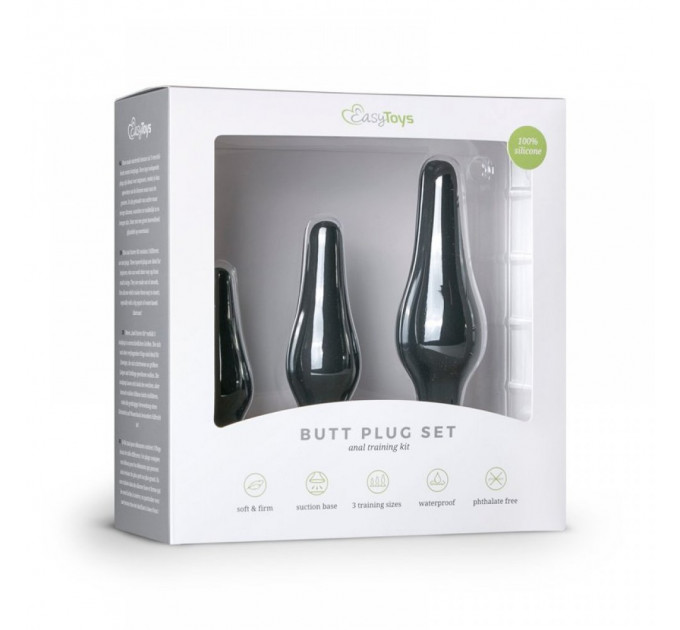 Набір анальних пробок EasyToys Butt Plug Set, чорний