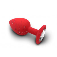 Анальна пробка Red Silicone Diamond, S