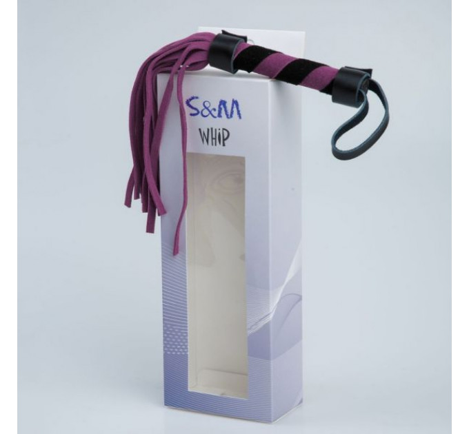 F61417 батіг із замші міні FLOGGER BLACK / PURPLE