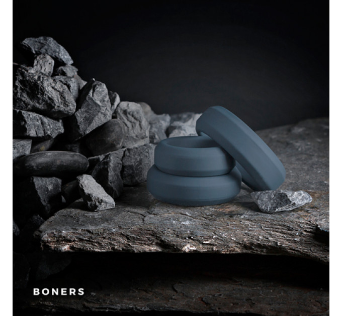 Набор из 3 силиконовых колец Boners для пениса, 3 шт