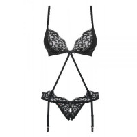 Боди Obsessive Laluna crotchless teddy black L/XL