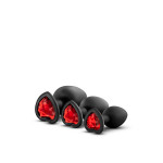 Набір анальних пробок LUXE BLING PLUGS TRAINING KIT RED GEMS