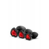 Набор анальных пробок LUXE BLING PLUGS TRAINING KIT RED GEMS