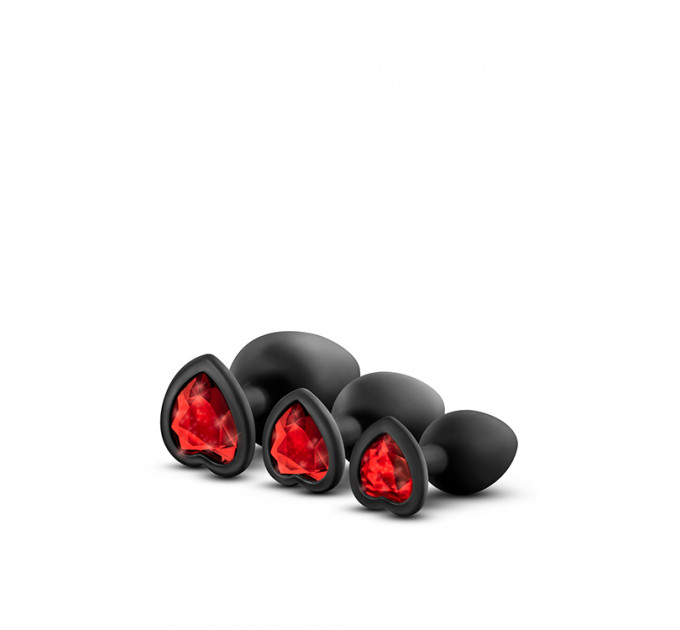 Набір анальних пробок LUXE BLING PLUGS TRAINING KIT RED GEMS