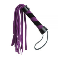 F61417 батіг із замші міні FLOGGER BLACK / PURPLE