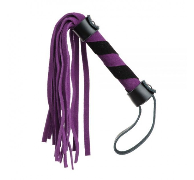 F61417 батіг із замші міні FLOGGER BLACK / PURPLE