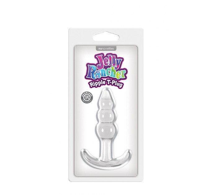 Анальная пробка прозрачная JELLY RANCHER T-PLUG RIPPLE CLEAR