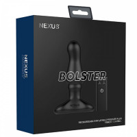 Анальная пробка с вибрацией и накачкой Bolster Nexus, силиконовая, черная, 12 х 4 см
