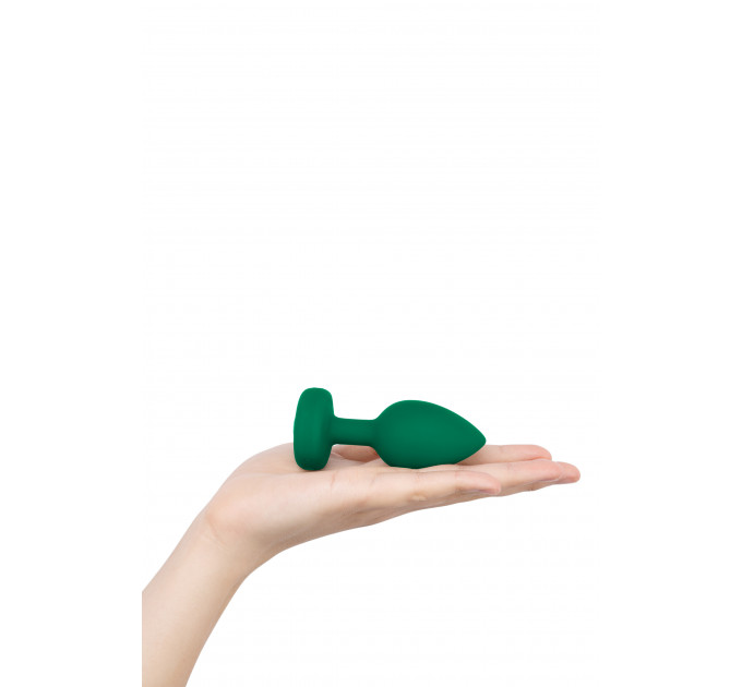 Анальная пробка с вибрацией и пультом B-Vibe - Vibrating Jewel Plug M/L Emerald