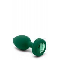 Анальная пробка с вибрацией и пультом B-Vibe - Vibrating Jewel Plug M/L Emerald
