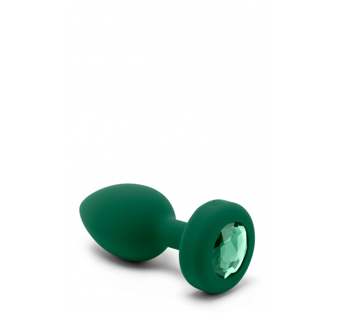 Анальная пробка с вибрацией и пультом B-Vibe - Vibrating Jewel Plug M/L Emerald