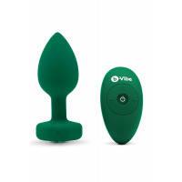 Анальная пробка с вибрацией и пультом B-Vibe - Vibrating Jewel Plug M/L Emerald
