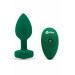 Анальная пробка с вибрацией и пультом B-Vibe - Vibrating Jewel Plug M/L Emerald