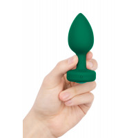 Анальная пробка с вибрацией и пультом B-Vibe - Vibrating Jewel Plug M/L Emerald