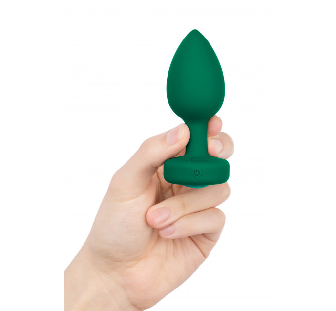 Анальная пробка с вибрацией и пультом B-Vibe - Vibrating Jewel Plug M/L Emerald