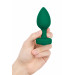 Анальная пробка с вибрацией и пультом B-Vibe - Vibrating Jewel Plug M/L Emerald