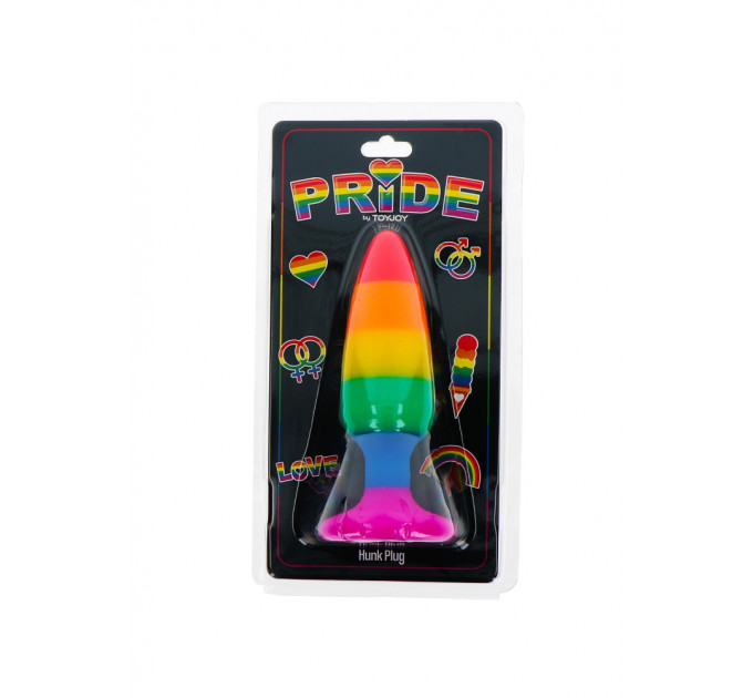 Анальна пробка TOY JOY Hunk Plug, L, різнокольорова, 13 х 3.9 см