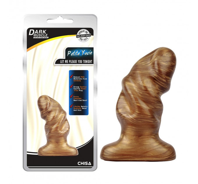 Анальная пробка ребристая Chisа Dark Muscle, цвет золотой