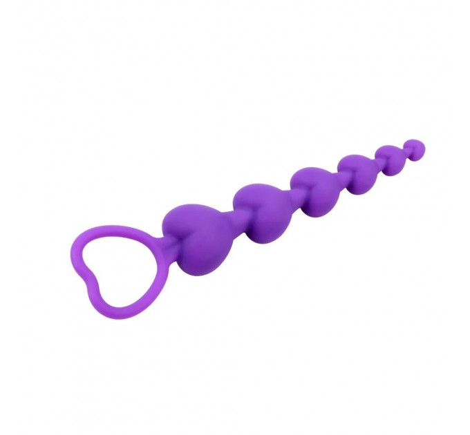 Анальный стимулятор сердечки (цепочка) Chisa Heart Booty Beads, фиолетовый