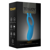 Эрекционное кольцо с вибрацией Toy Joy синее, 11 х 5.5 см